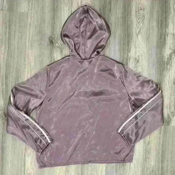 New York & Company Tops - NY Jeans New York & Company Women’s Satin Hooded Zip Up Jacket Purple Size L